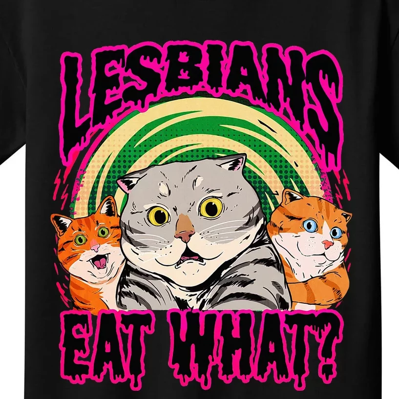 Lesbians Eat What Funny Cats Love Kids T-Shirt