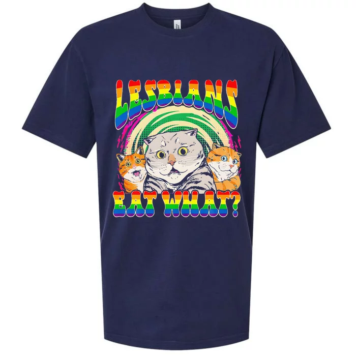 Lesbians Eat What Cat National Coming Out Day LGBQ Pride Sueded Cloud Jersey T-Shirt