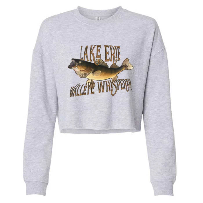 Lake Erie Walleye Whisperer Fishing Cropped Pullover Crew