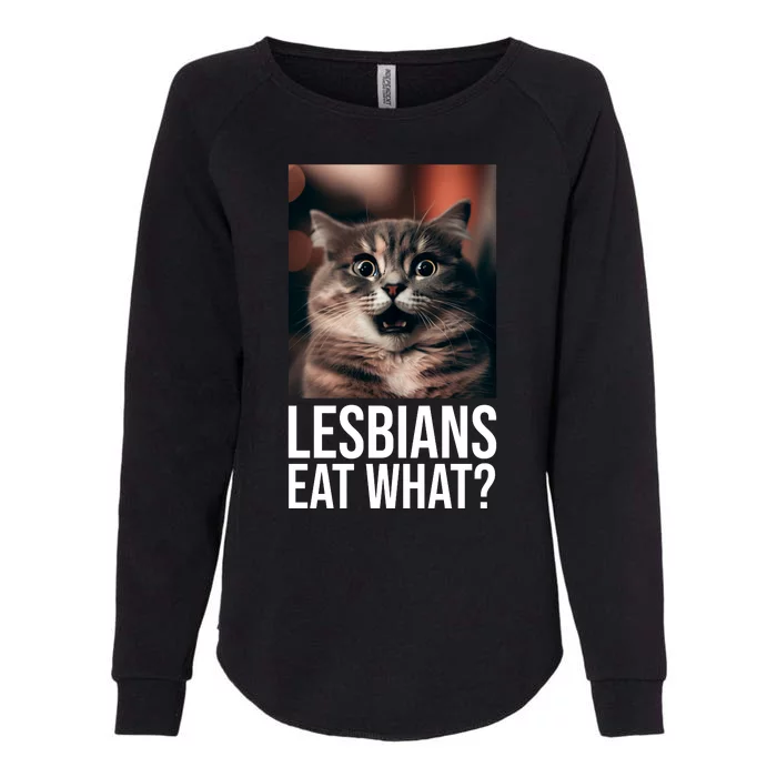 Lesbians Eat What Funny Cat Meme Womens California Wash Sweatshirt