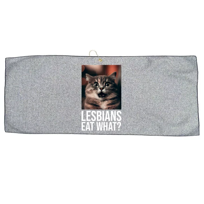 Lesbians Eat What Funny Cat Meme Large Microfiber Waffle Golf Towel