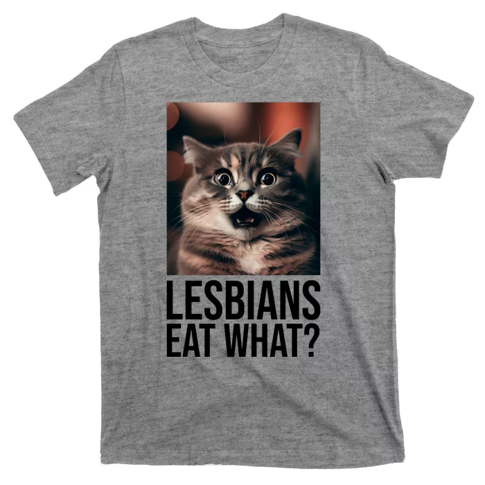 Lesbians Eat What Funny Cat Meme T-Shirt