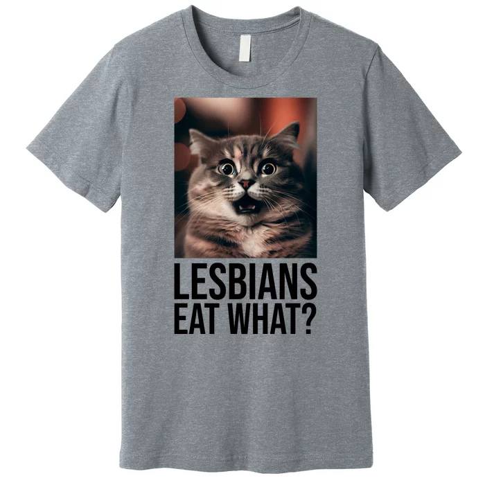 Lesbians Eat What Funny Cat Meme Premium T-Shirt