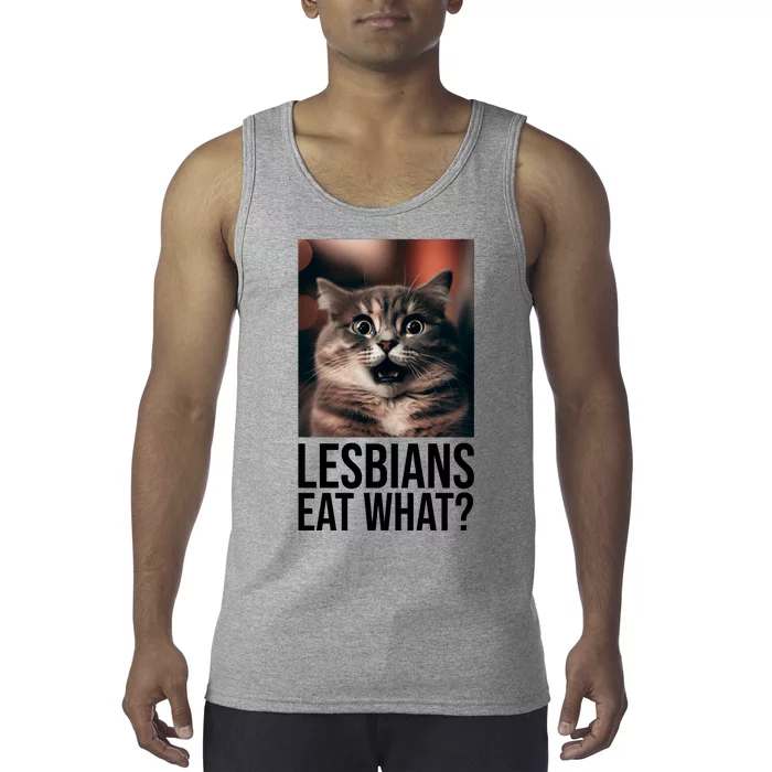 Lesbians Eat What Funny Cat Meme Tank Top