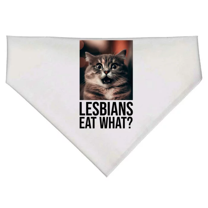 Lesbians Eat What Funny Cat Meme USA-Made Doggie Bandana