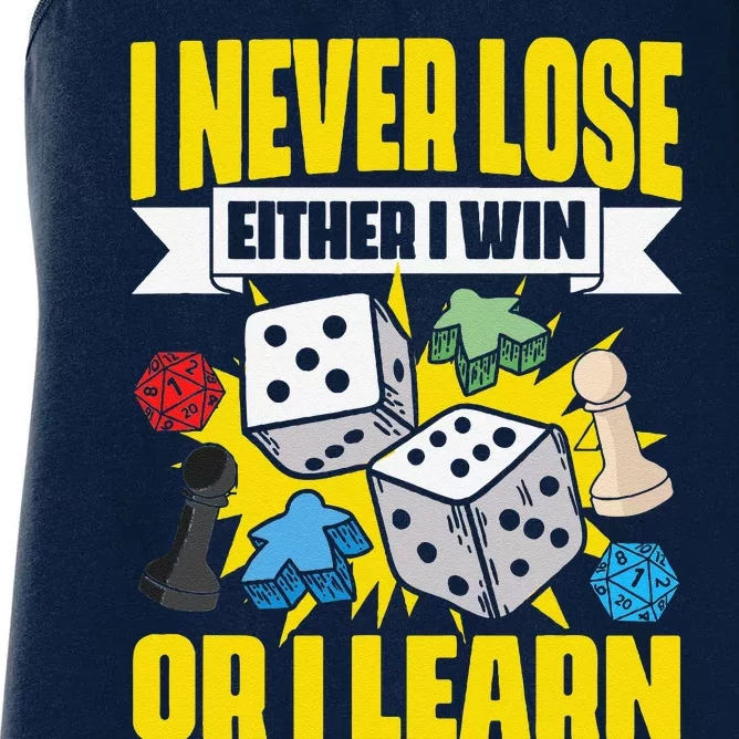 Lose Either Win Chees Board Dice Board Gaming Board Gamers Women's Racerback Tank