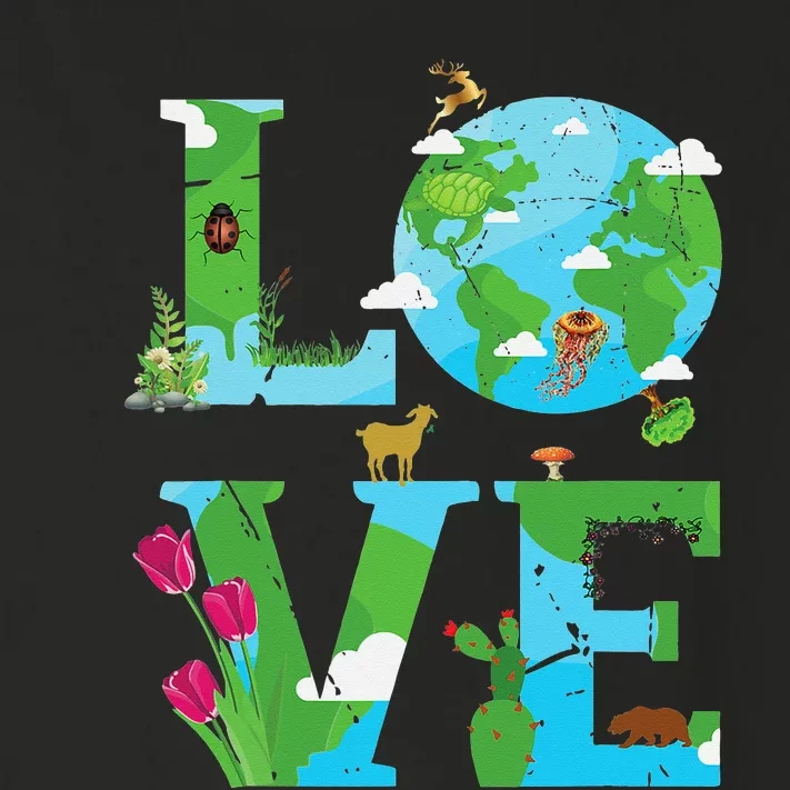 Love Earth World Planet Day Environmental Animal Toddler Long Sleeve Shirt