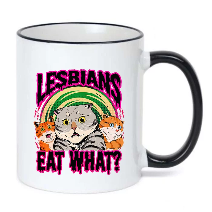 Lesbians Eat What Funny Cats Love Cute Women Boy Black Color Changing Mug