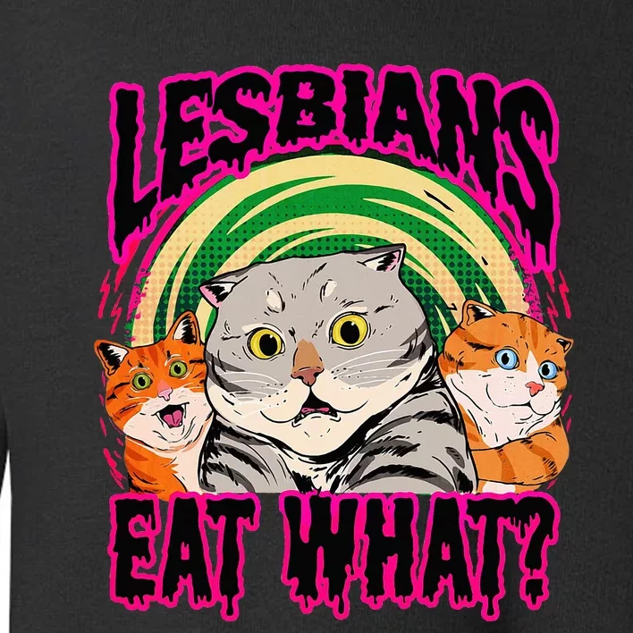 Lesbians Eat What Funny Cats Love Cute Women Boy Toddler Sweatshirt