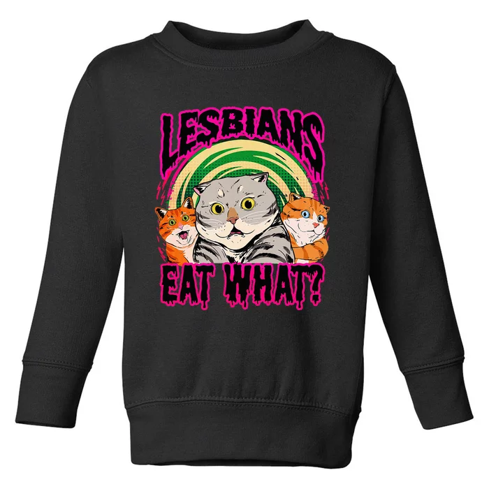 Lesbians Eat What Funny Cats Love Cute Women Boy Toddler Sweatshirt