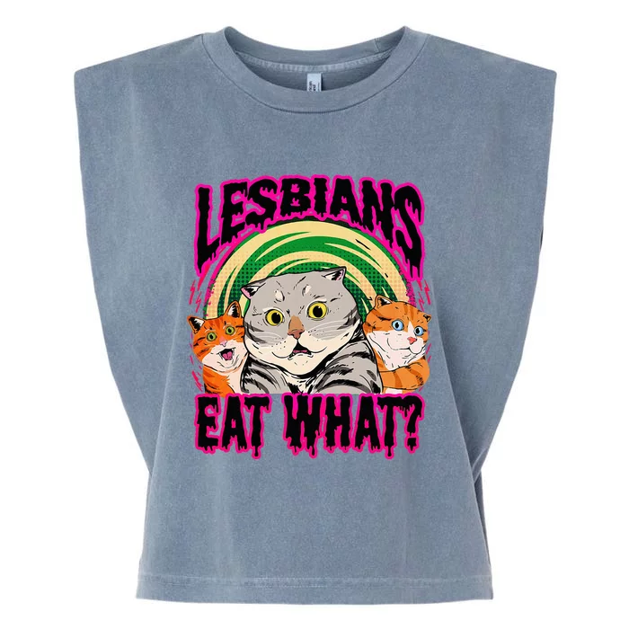 Lesbians Eat What Funny Cats Love Cute Women Boy Garment-Dyed Women's Muscle Tee