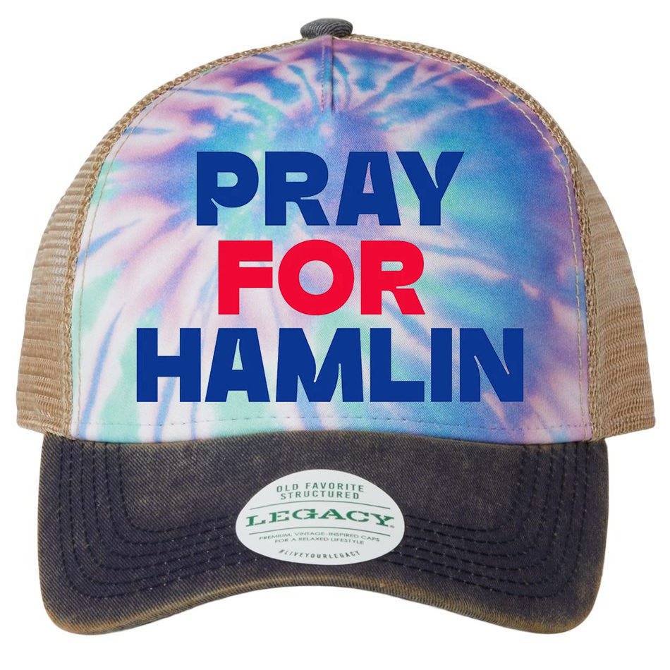 Damar Hamlin 3 Hat / Love For Damr 3 / Buffalo Bills 3 Snapback Hat