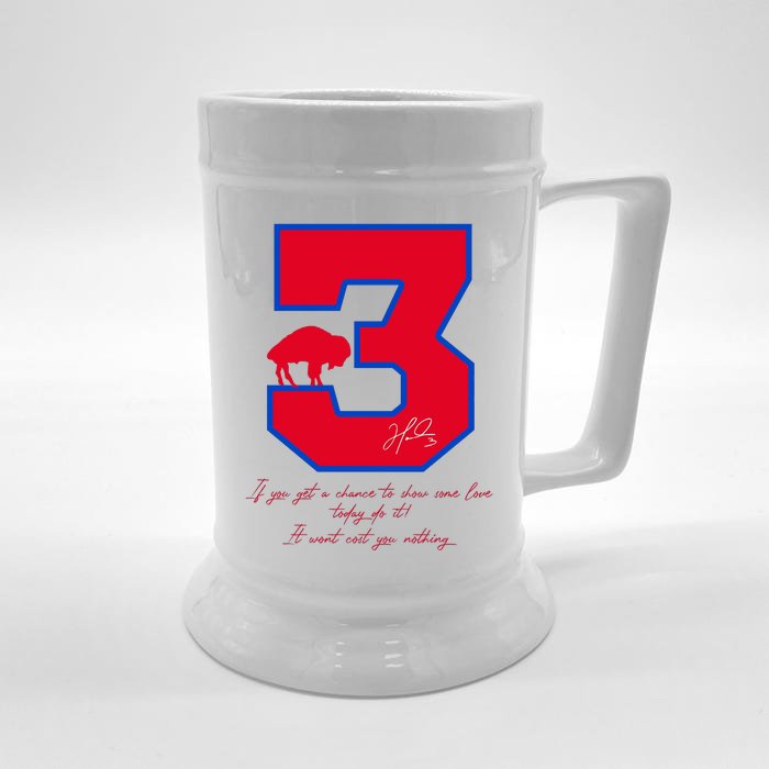 Love For 3 Pray For Damar Strong Front & Back Beer Stein