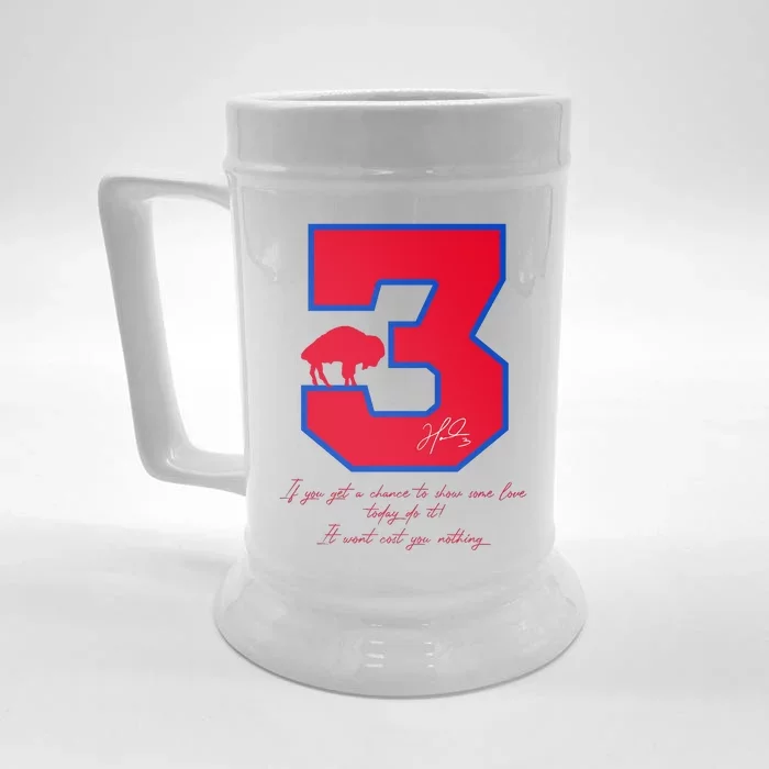 Love For 3 Pray For Damar Strong Front & Back Beer Stein