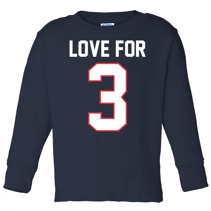 Love For 3 Buffalo Football Tribute Toddler Long Sleeve Shirt