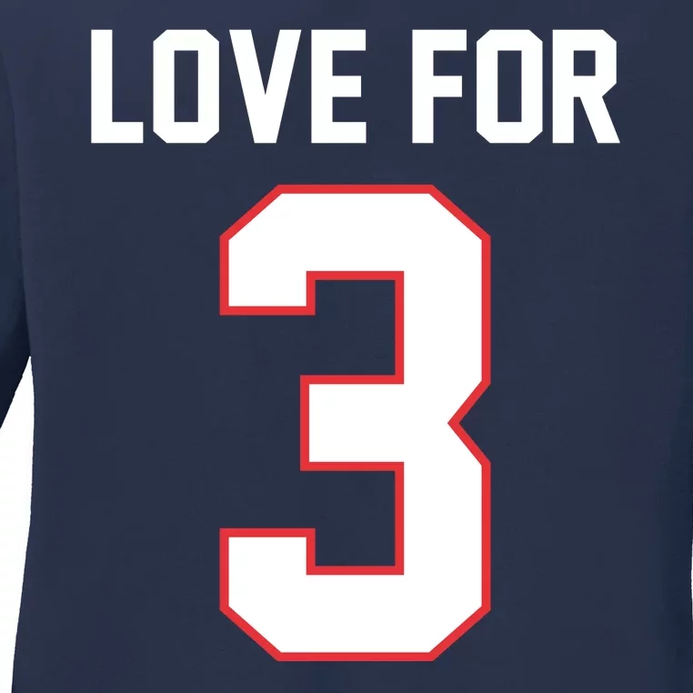 Love For 3 Buffalo Football Tribute Ladies Long Sleeve Shirt