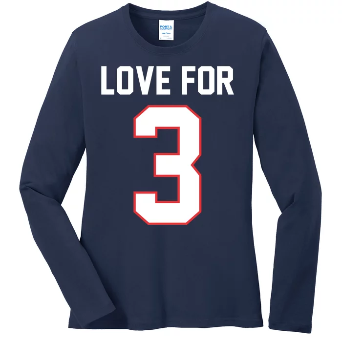 Love For 3 Buffalo Football Tribute Ladies Long Sleeve Shirt