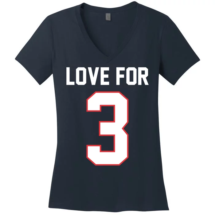 Love For 3 Buffalo Football Tribute Women's V-Neck T-Shirt