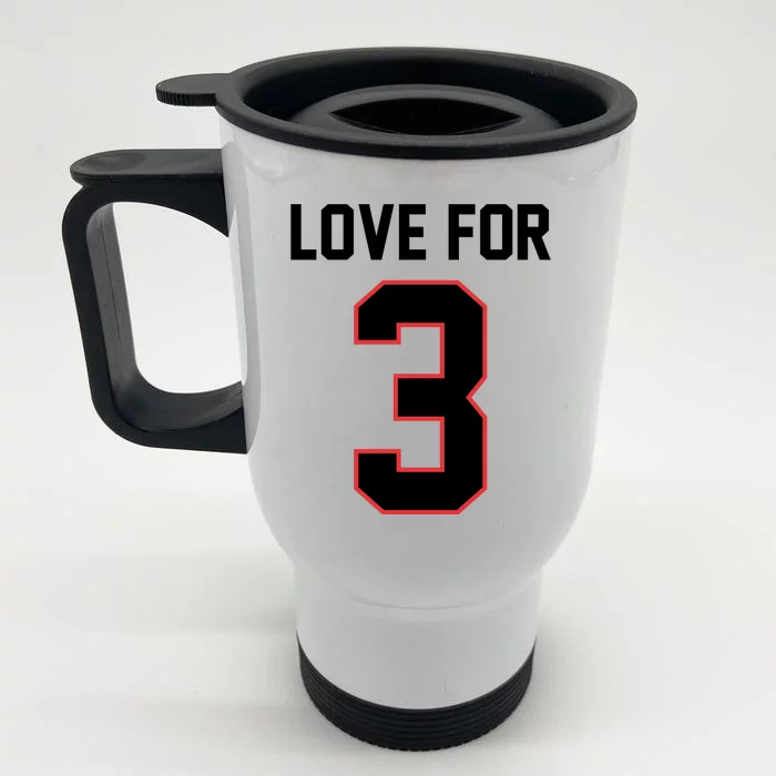 Love For 3 Buffalo Football Tribute Front & Back Stainless Steel Travel Mug