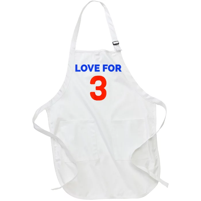 Love For 3 Football Full-Length Apron With Pocket