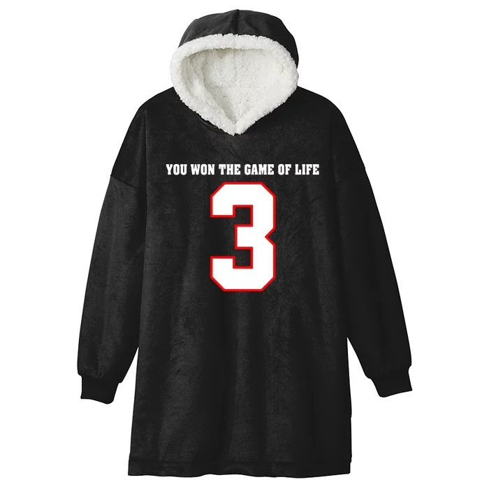 LOVE FOR 3 YOU WON THE GAME OF LIFE Hooded Wearable Blanket