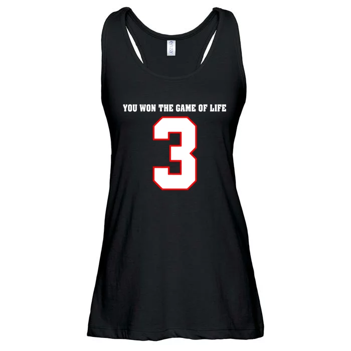 LOVE FOR 3 YOU WON THE GAME OF LIFE Ladies Essential Flowy Tank