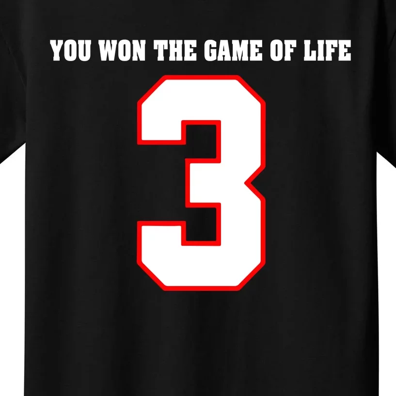 LOVE FOR 3 YOU WON THE GAME OF LIFE Kids T-Shirt