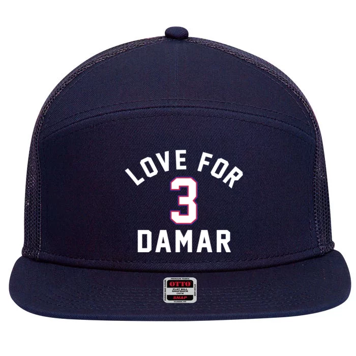 Love For 3 Pray For Damar Gift 7 Panel Mesh Trucker Snapback Hat