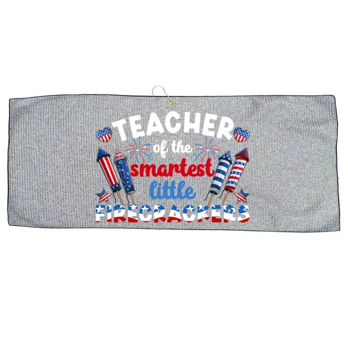 Little Firecrackers 4th Of July Teacher American Flag Gift Large Microfiber Waffle Golf Towel