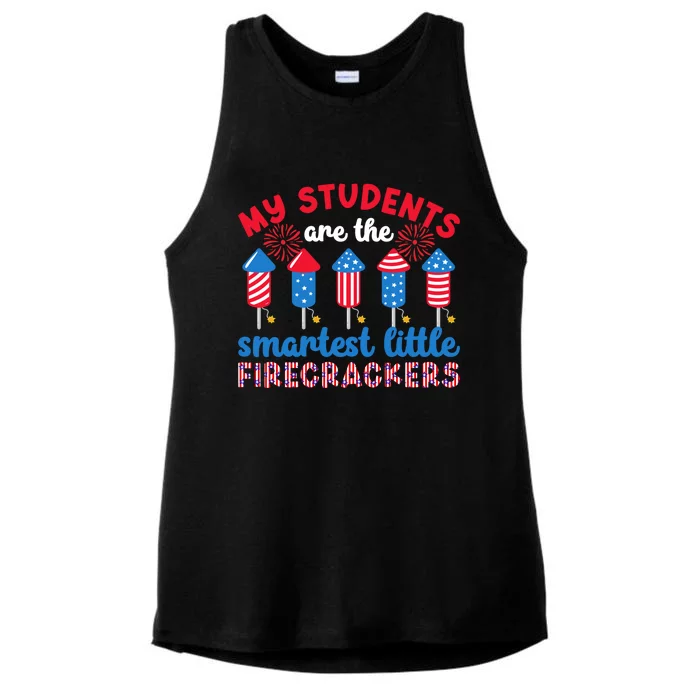 Little Firecrackers 4th Of July Teacher American Teaching Funny Gift Ladies Tri-Blend Wicking Tank