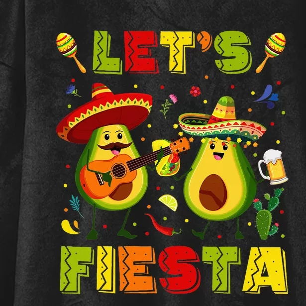 LetS Fiesta Avocado And Tacos Cinco De Mayo Hooded Wearable Blanket