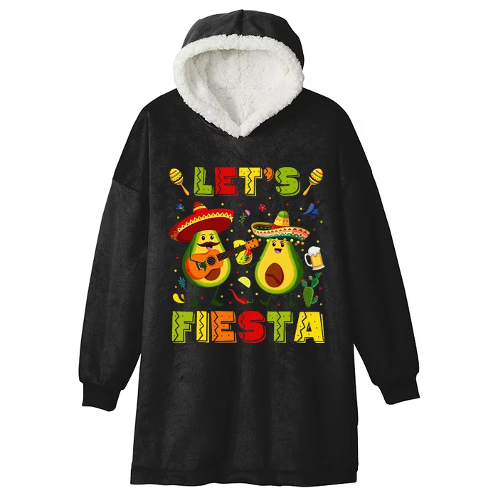 LetS Fiesta Avocado And Tacos Cinco De Mayo Hooded Wearable Blanket