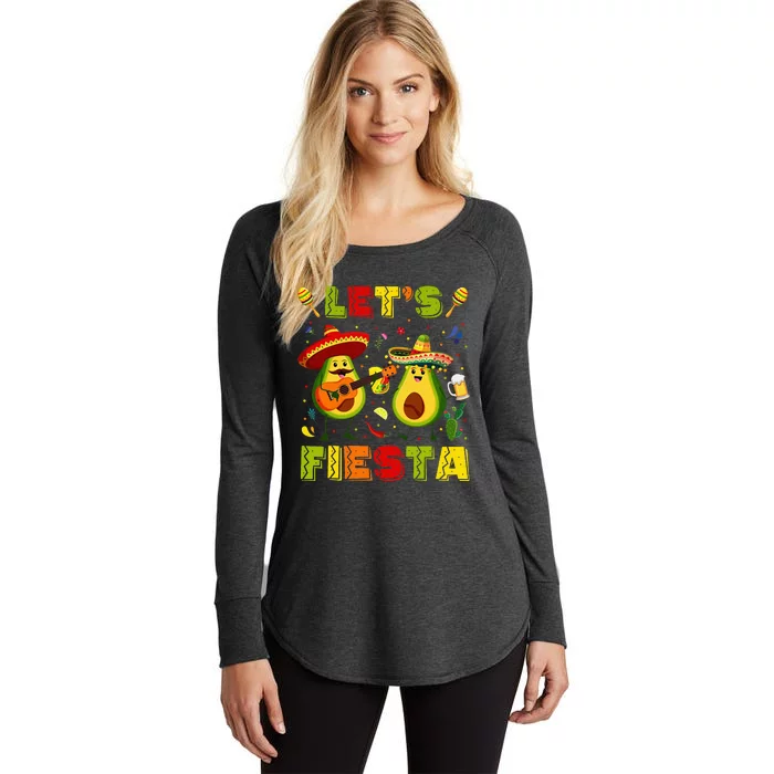 LetS Fiesta Avocado And Tacos Cinco De Mayo Women's Perfect Tri Tunic Long Sleeve Shirt