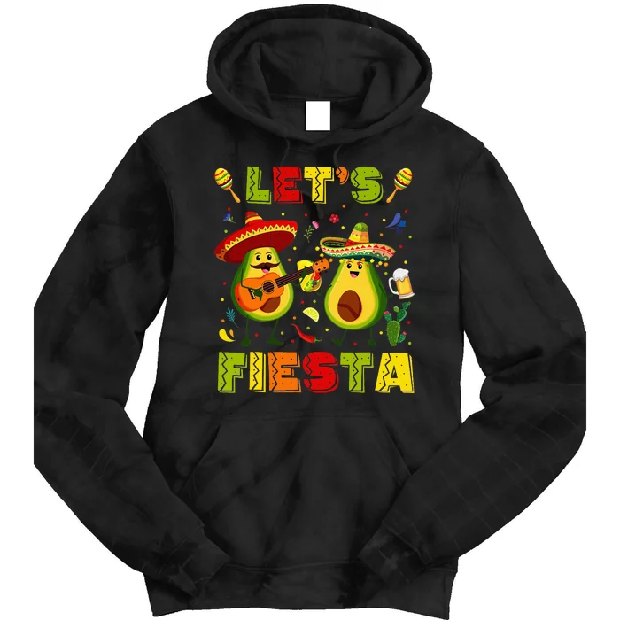 LetS Fiesta Avocado And Tacos Cinco De Mayo Tie Dye Hoodie