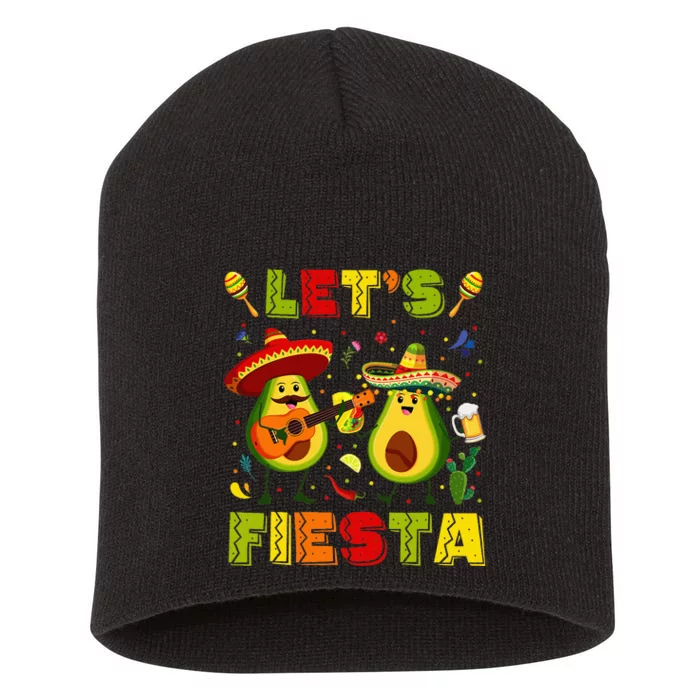 LetS Fiesta Avocado And Tacos Cinco De Mayo Short Acrylic Beanie