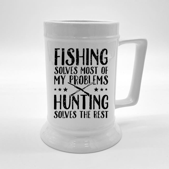 Lucky Fishing Apparel Funny Sayings Fishing Front & Back Beer Stein