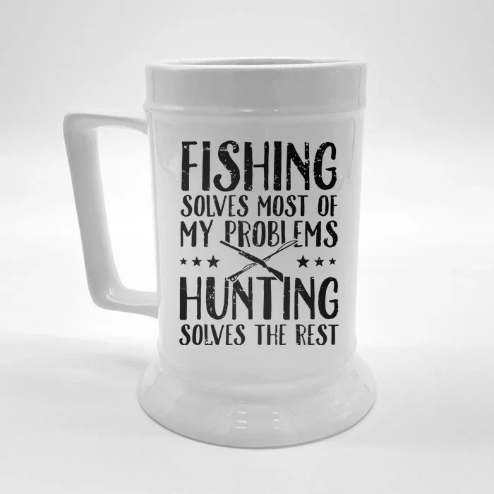 Lucky Fishing Apparel Funny Sayings Fishing Front & Back Beer Stein