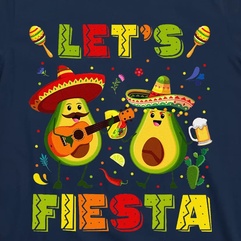 LetS Fiesta Avocado And Tacos Cinco De Mayo T-Shirt