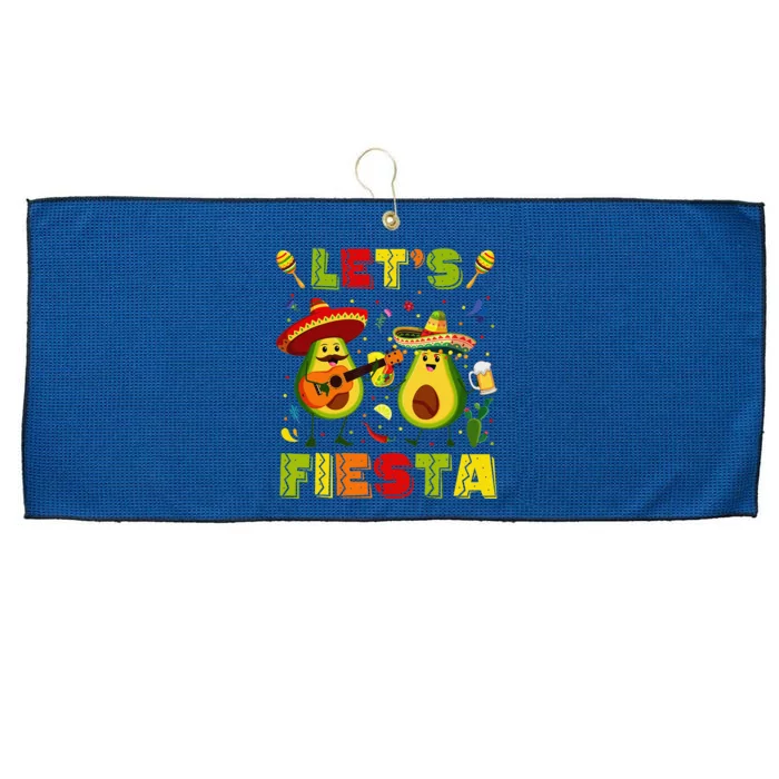 LetS Fiesta Avocado And Tacos Cinco De Mayo Large Microfiber Waffle Golf Towel