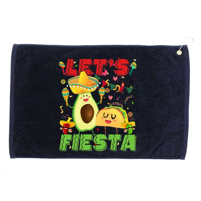 Let's Fiesta Avocado And Tacos Cinco De Mayo Mexican Party Grommeted Golf Towel