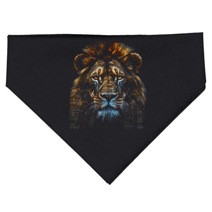 Lion Fantasy Art Animal Lion USA-Made Doggie Bandana