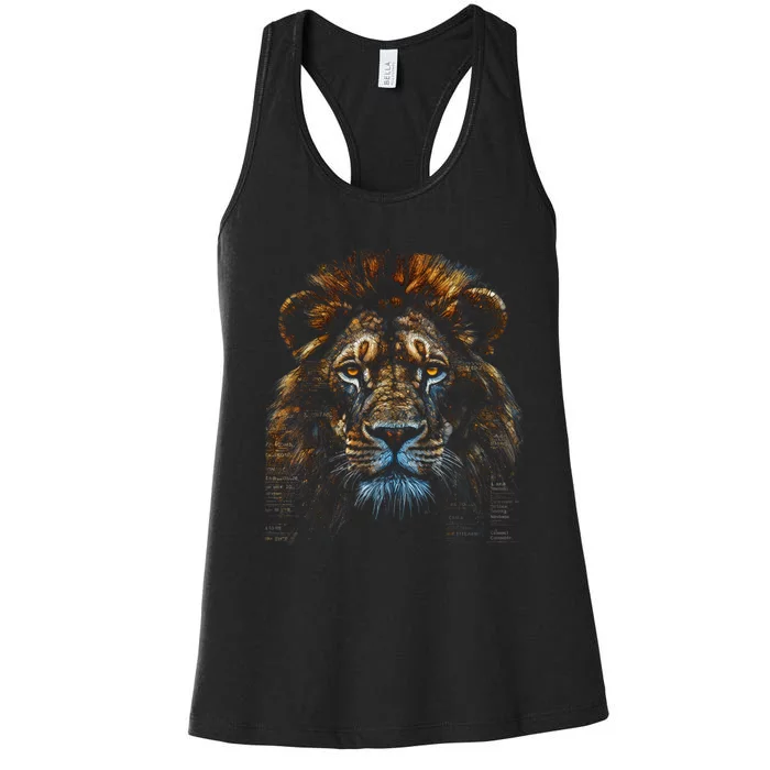 Lion Fantasy Art Animal Lion Women's Racerback Tank