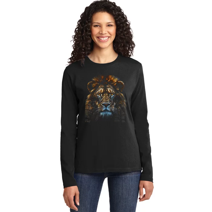 Lion Fantasy Art Animal Lion Ladies Long Sleeve Shirt