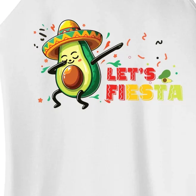 Lets Fiesta Avocado Dabbing Cinco De Mayo Women Women’s Perfect Tri Rocker Tank