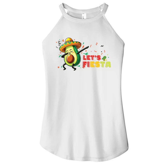 Lets Fiesta Avocado Dabbing Cinco De Mayo Women Women’s Perfect Tri Rocker Tank