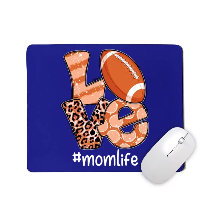 Love Football American Mom Life Player With Leopard Costume Gift Mousepad