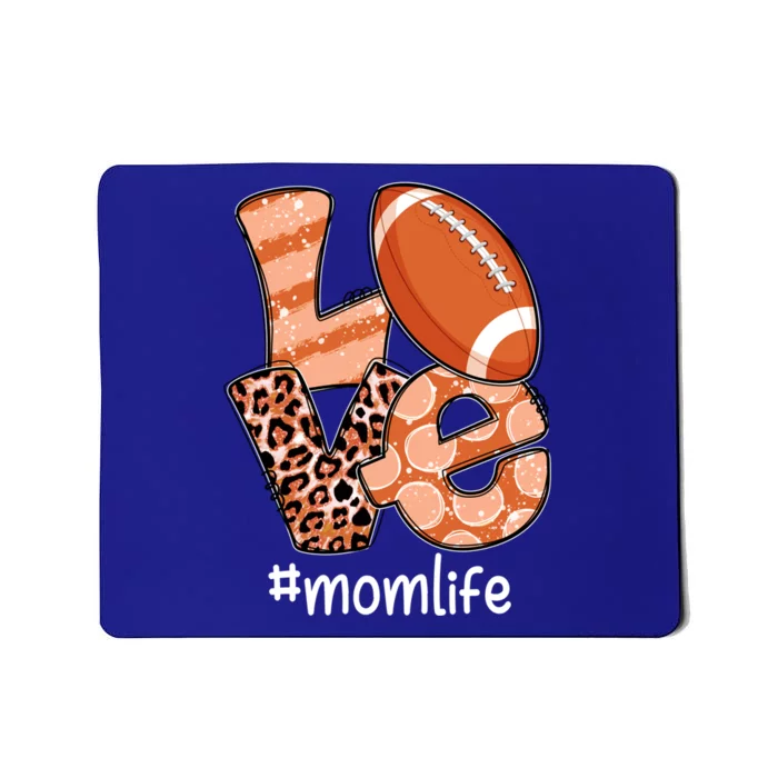 Love Football American Mom Life Player With Leopard Costume Gift Mousepad