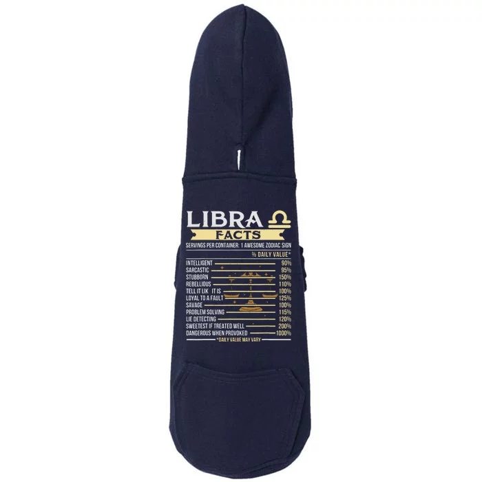 Libra Facts Astrology Horoscope Zodiac Sign Doggie 3-End Fleece Hoodie