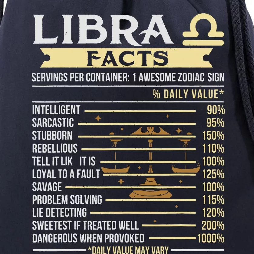 Libra Facts Astrology Horoscope Zodiac Sign Drawstring Bag