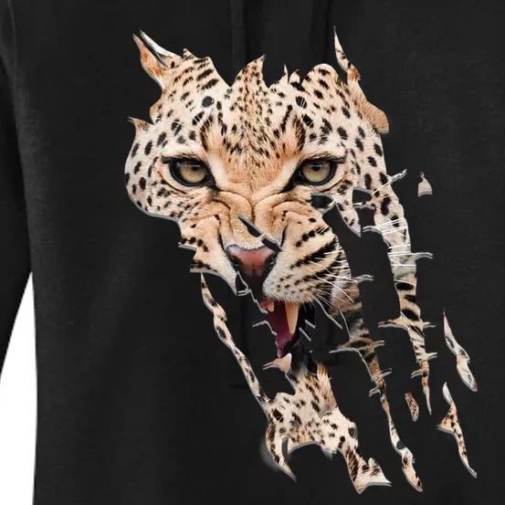 Leopard Face African Safari Wild Cat Paws Ank Op Women's Pullover Hoodie